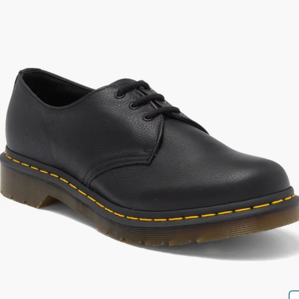 Dr. Martens 1461 Black Virginia Leather Lace-Up Shoes 8 NWT